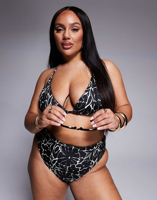 Curve Mono Floral Bikini