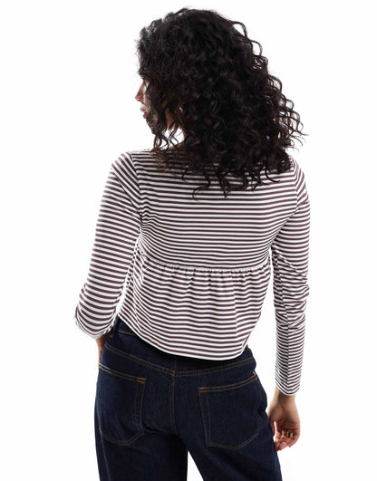 Babydoll Long Sleeve Henley Top