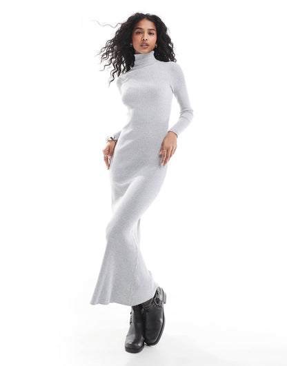Knitted Roll Neck Maxi Dress