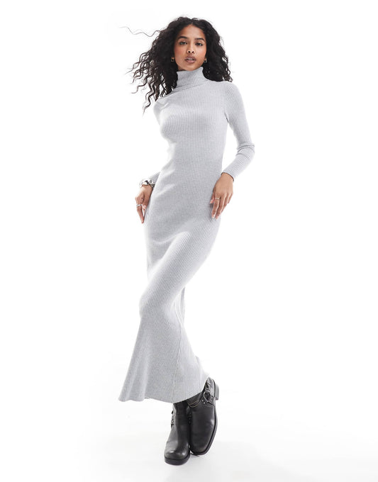 Knitted Roll Neck Maxi Dress