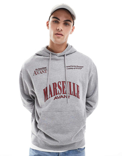 Oversized Hoodie With Chest Print