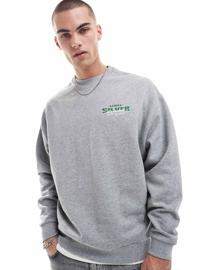 Oversized Sweatshirt With Back And Chest Print