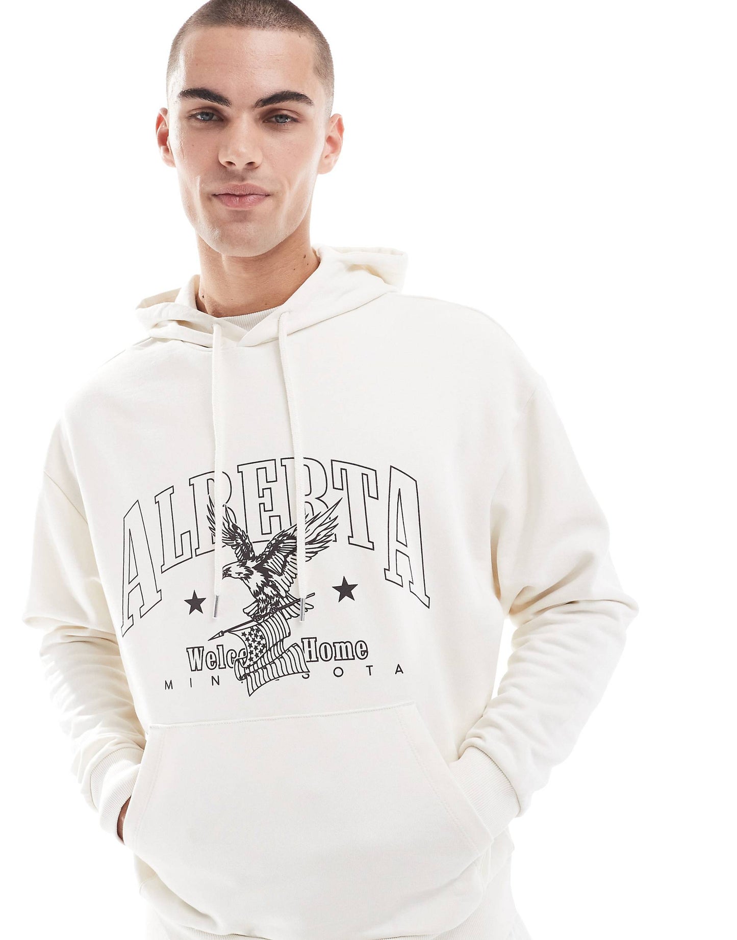 Oversized Hoodie With Chest Print