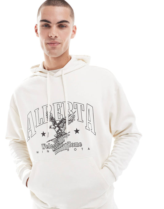 Oversized Hoodie With Chest Print