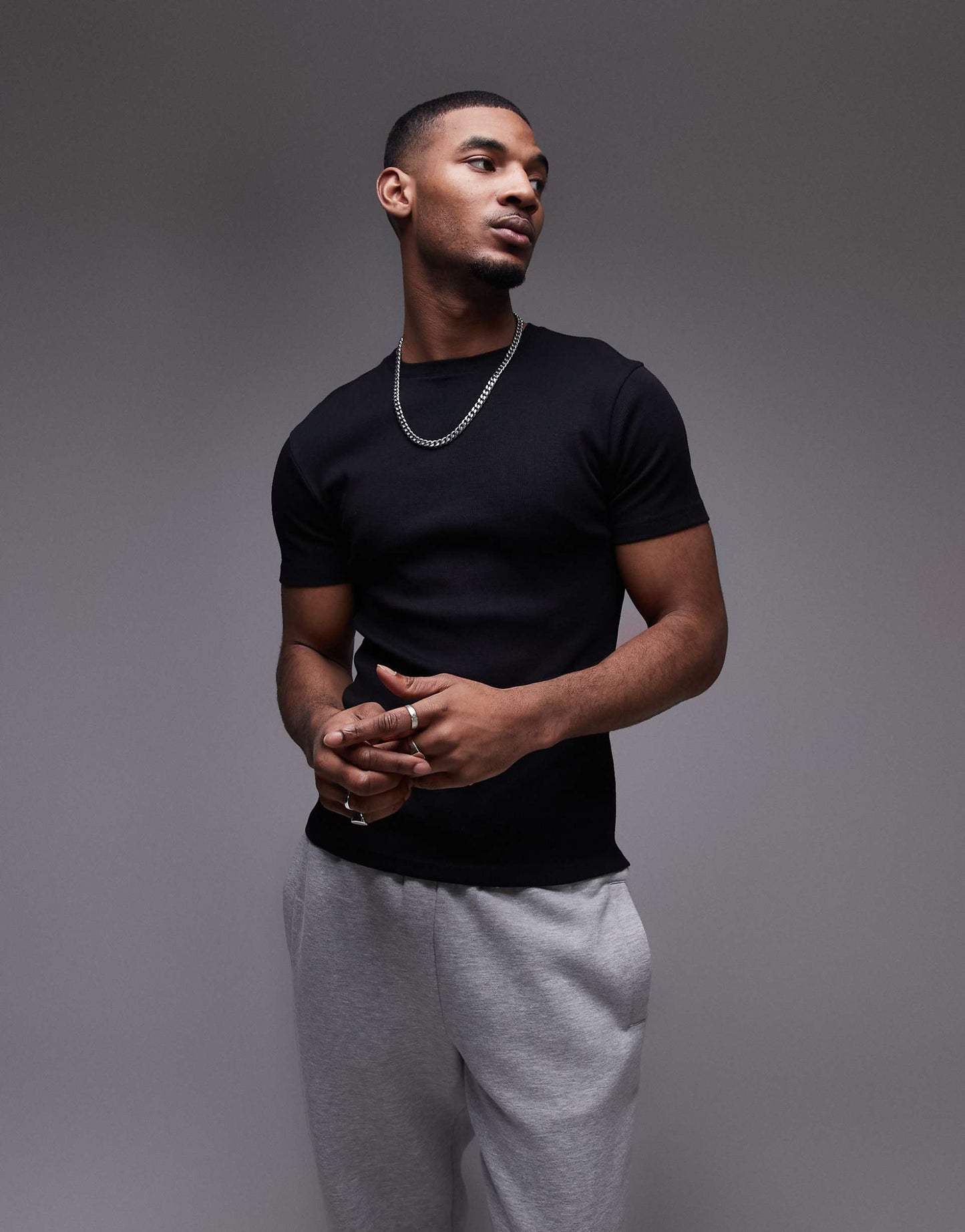 Skinny Fit Ribbed T-Shirt