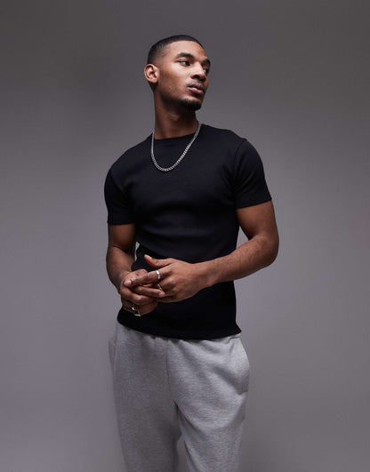 Skinny Fit Ribbed T-Shirt