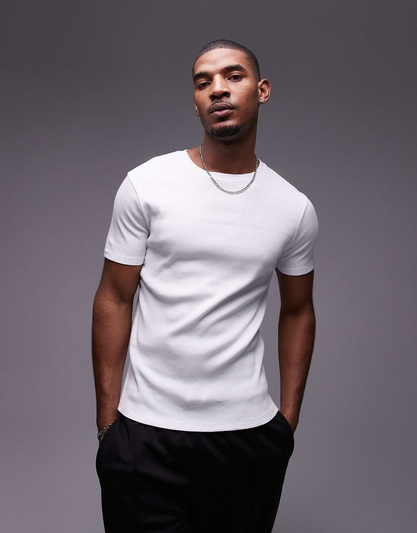 Skinny Fit Ribbed T-Shirt