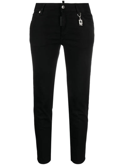 Logo-Plaque Tapered Jeans