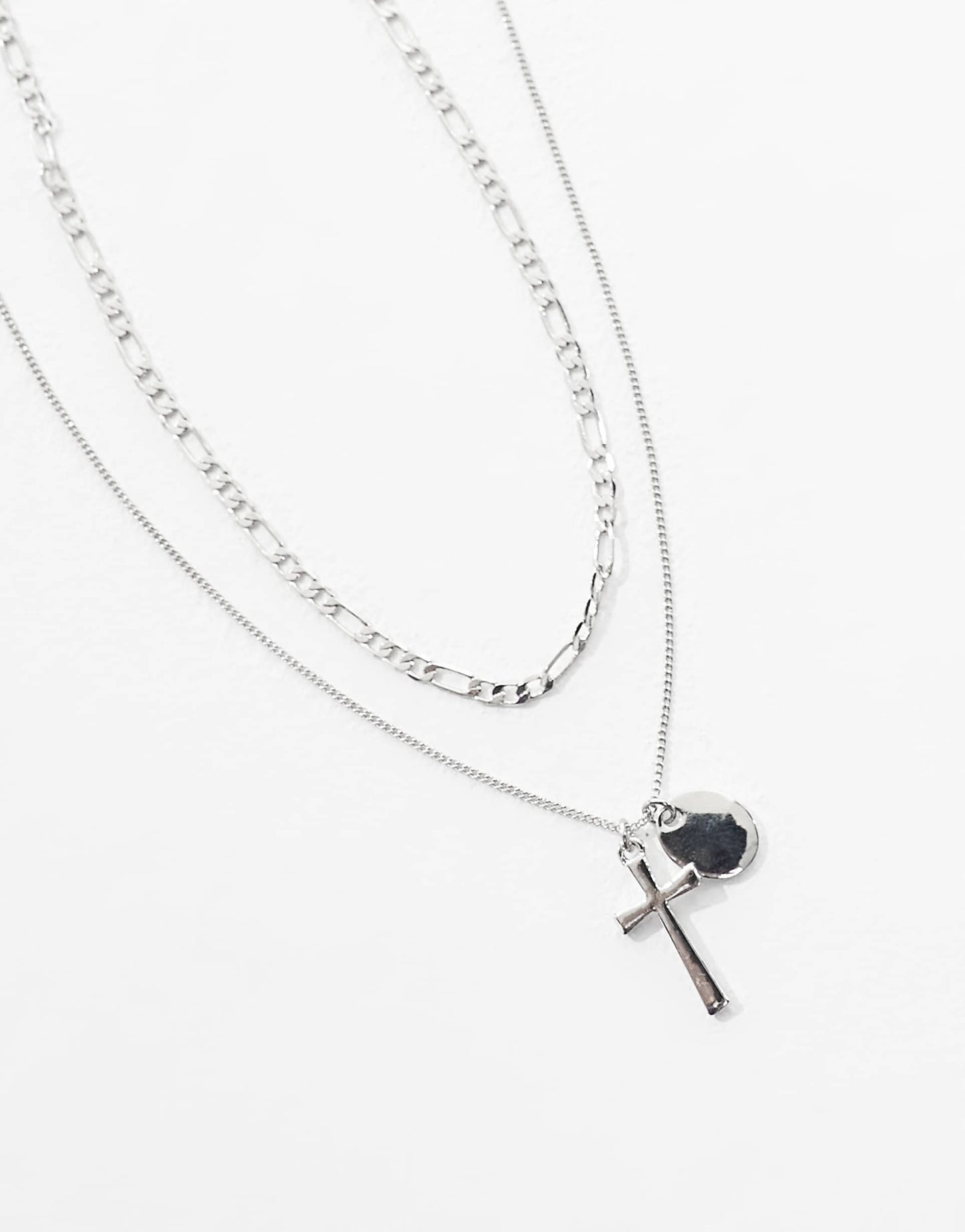 2 Pack Chain And Cross Pendant Necklace