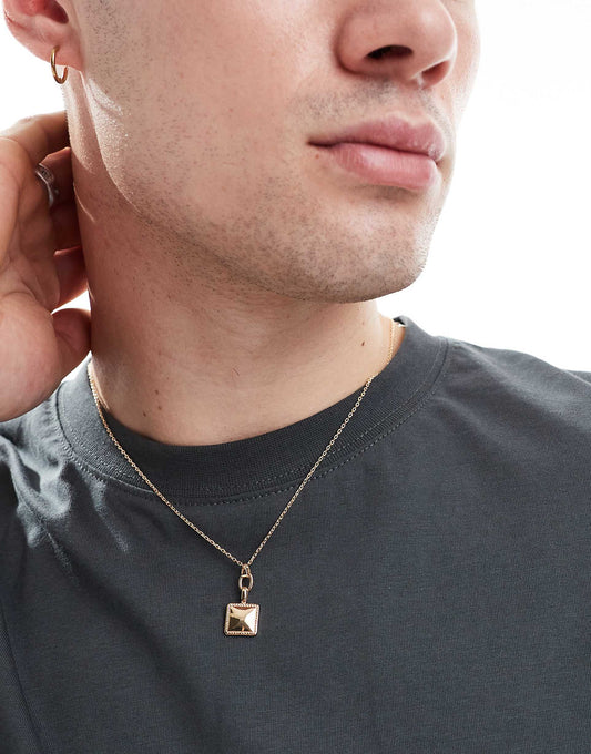 Square Pendant Chain Necklace