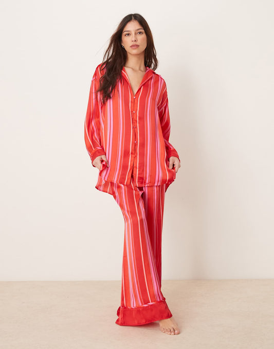 Dreamy Days Satin Striped Pyjama Set
