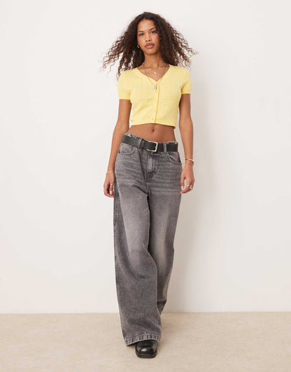 Cassie Pointelle Micro Cardigan