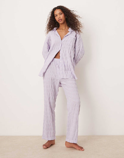 Textured Pyjama Shirt Co-Ord