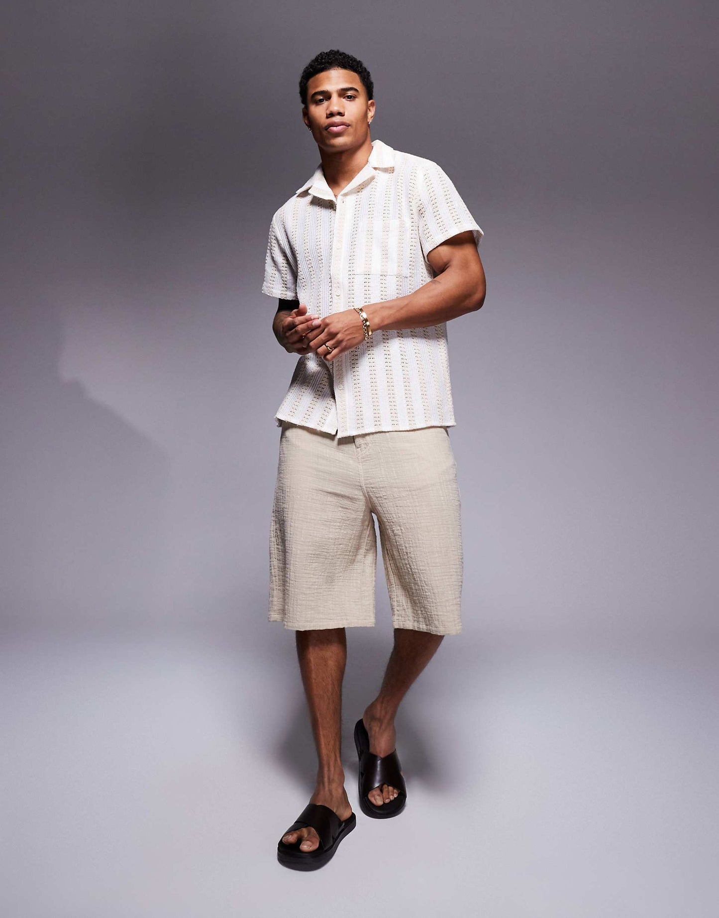Crochet Short Sleeve Beach Shirt