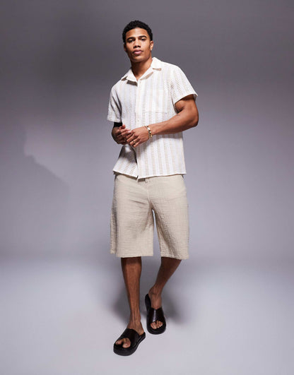 Crochet Short Sleeve Beach Shirt