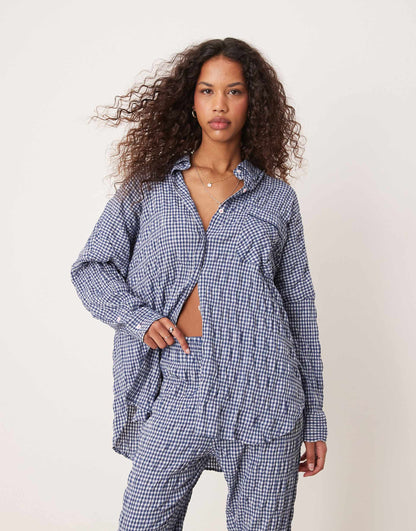 Textured Pyjama Shirt Co-Ord