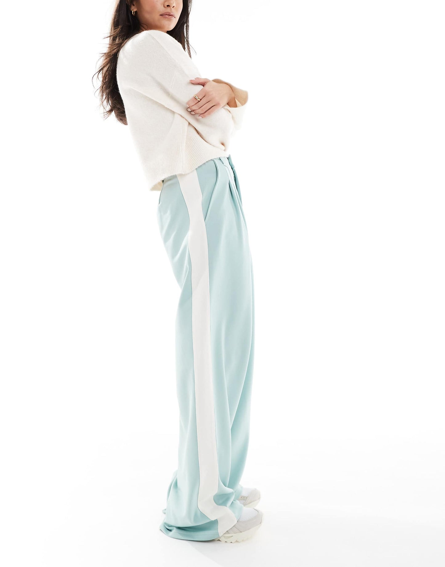 Wide Leg Trouser With Contrast Panel