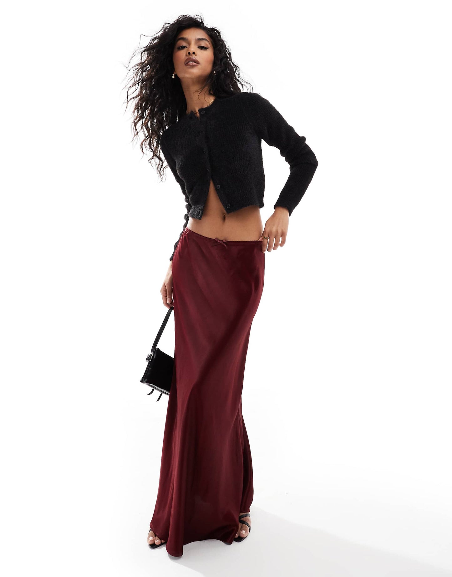 Satin Bias Cut Maxi Skirt