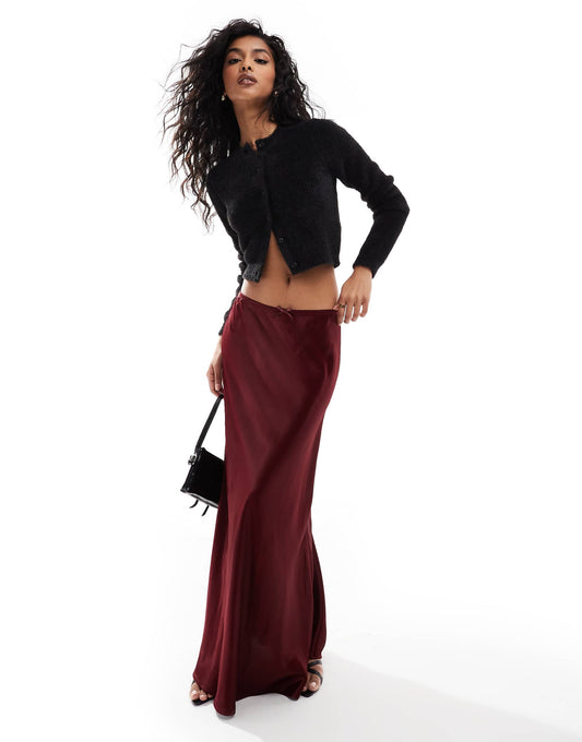 Satin Bias Cut Maxi Skirt
