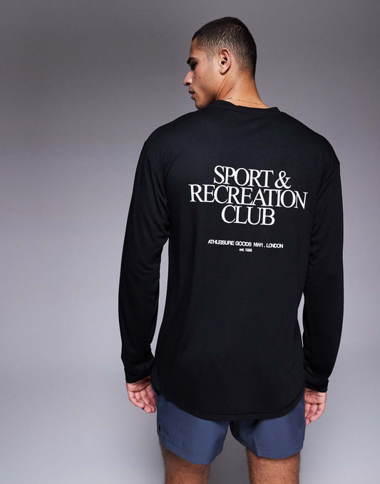 Running Performance Mesh Back Print Long Sleeve Top
