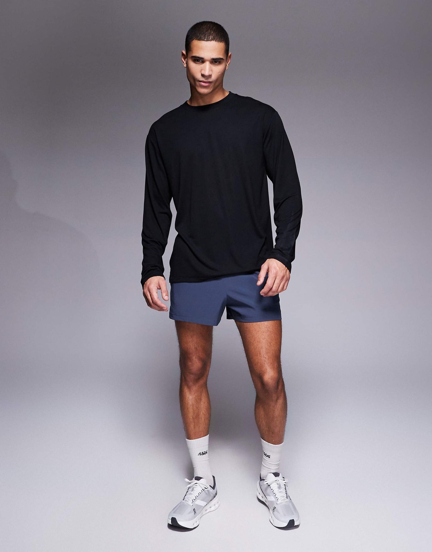 Running Performance Mesh Back Print Long Sleeve Top