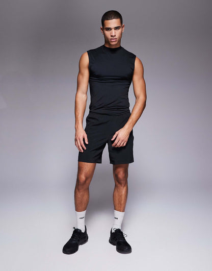 Muscle Fit Mock Neck Training Tank With Quick Dry
