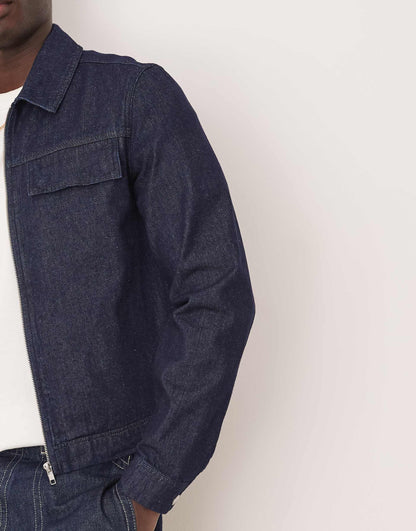 Co-Ord Raw Denim Harrington Jacket