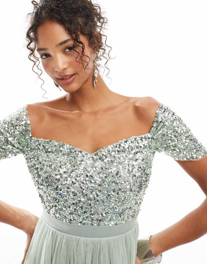 Maya Embellished Sweetheart Bridesmaid Maxi Dress