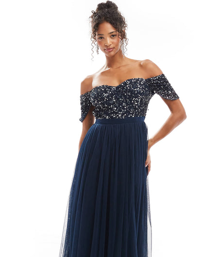 Maya Embellished Sweetheart Bridesmaid Maxi Dress