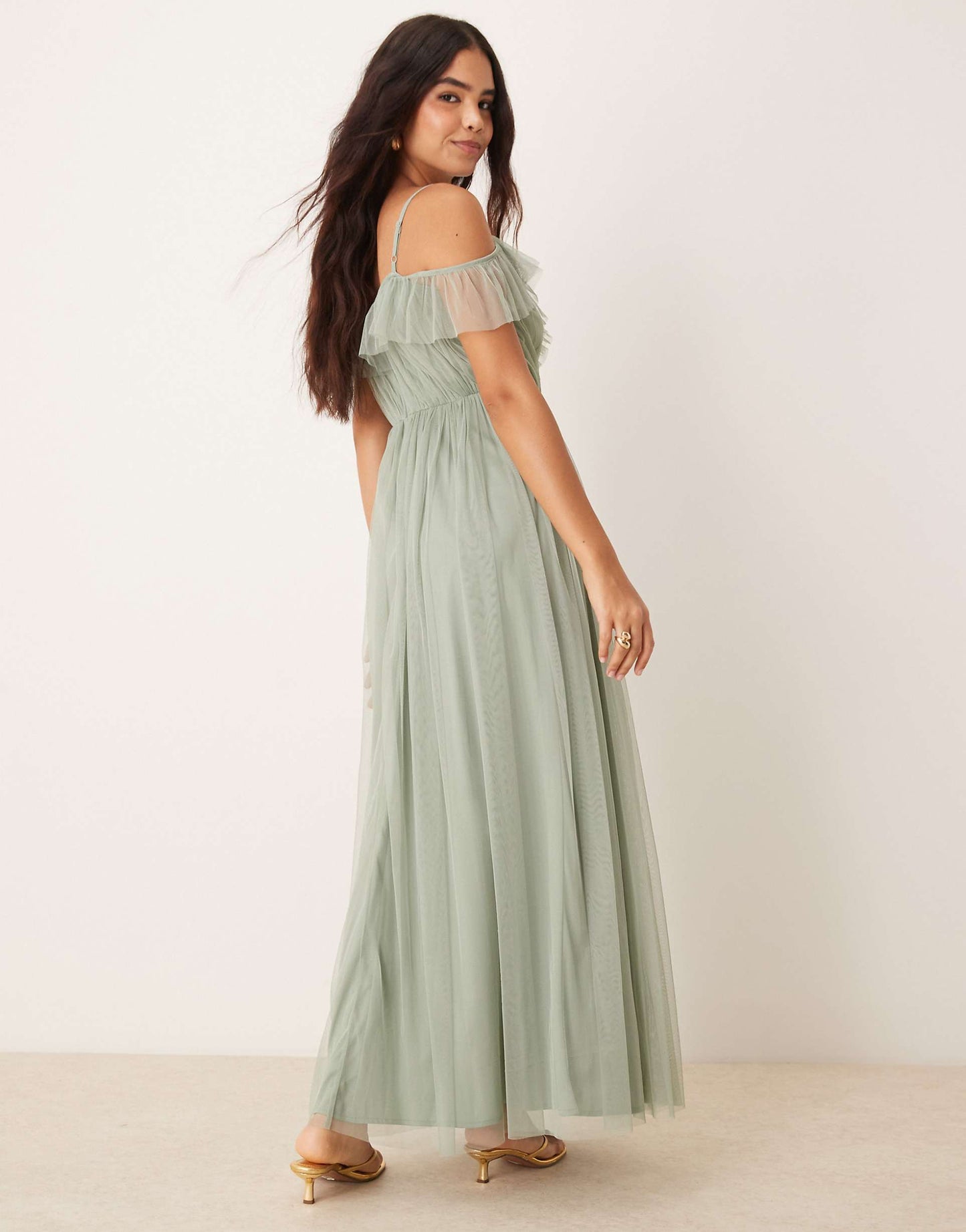 Cold Shoulder Bridesmaid Maxi Dress