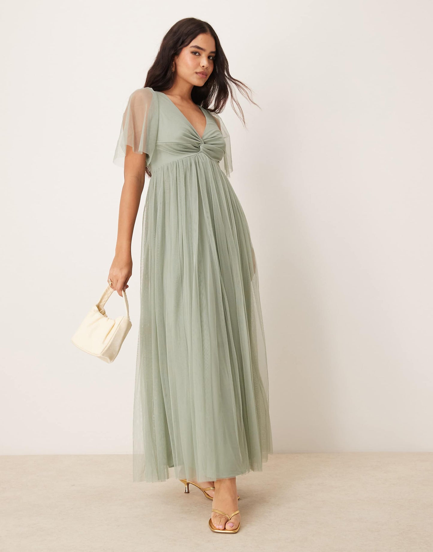 Twist Detail Bridesmaid Maxi Dress