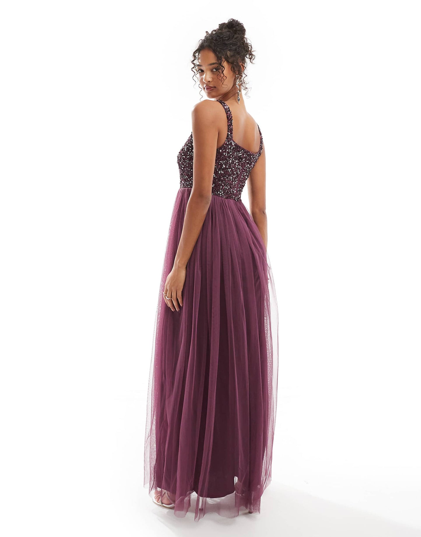 Embellished Strappy Bridesmaid Maxi Dress