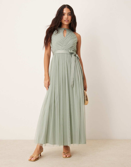 Halter Neck Bridesmaid Maxi Dress