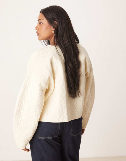 Curve Quilted Jacket With Cocoon Sleeve