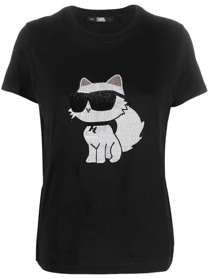 Ikon Choupette Rhinestone-Embellished T-Shirt