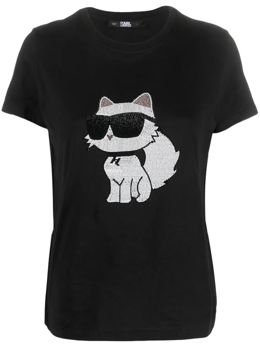 Ikon Choupette Rhinestone-Embellished T-Shirt