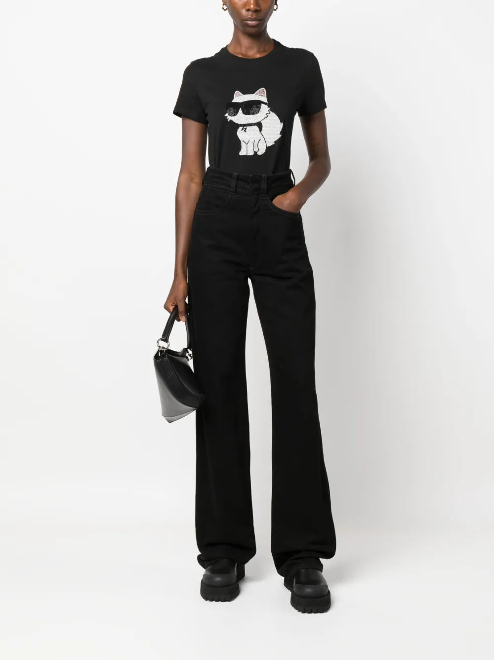Ikon Choupette Rhinestone-Embellished T-Shirt