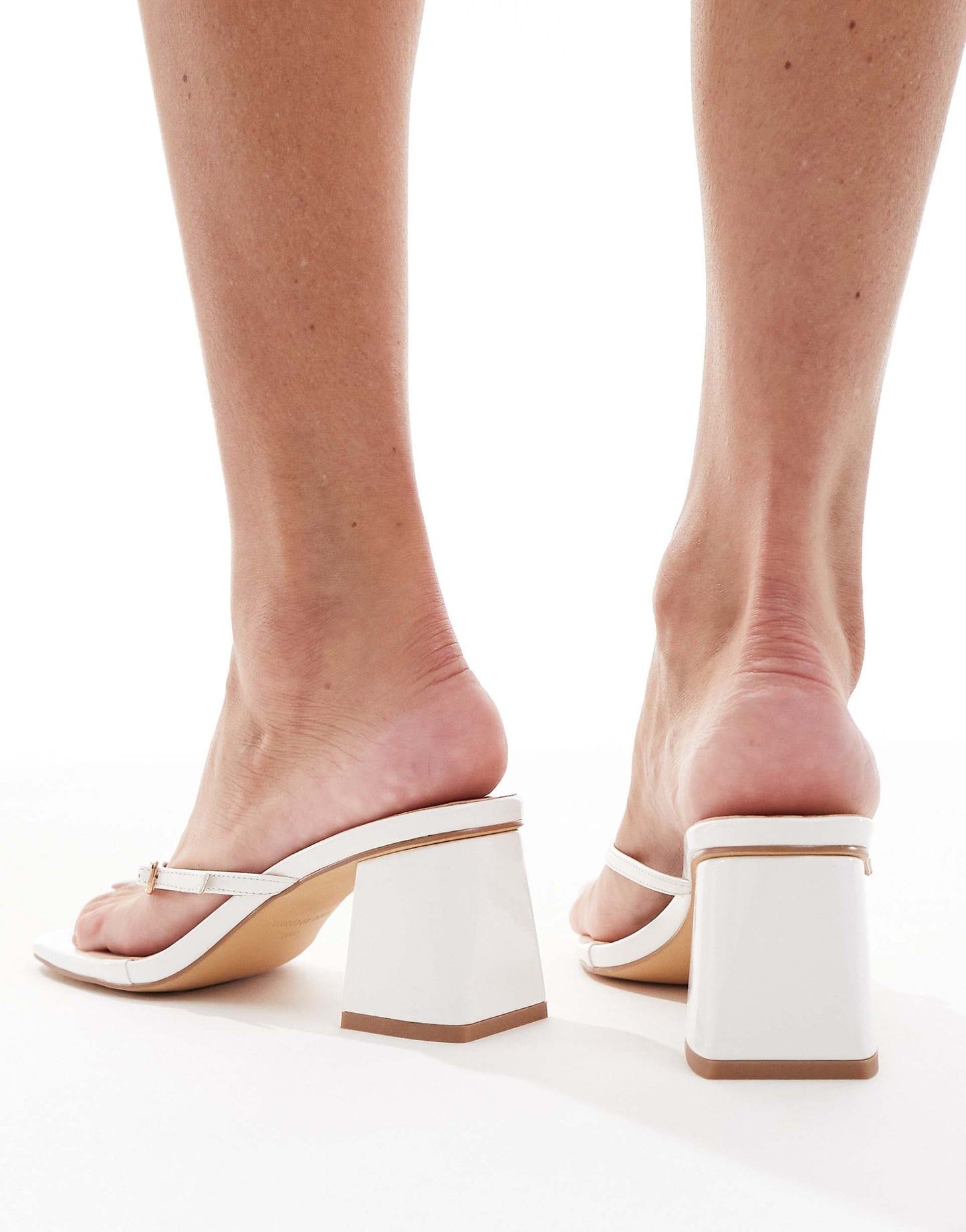 Buckle Detail Thong Heeled Sandals