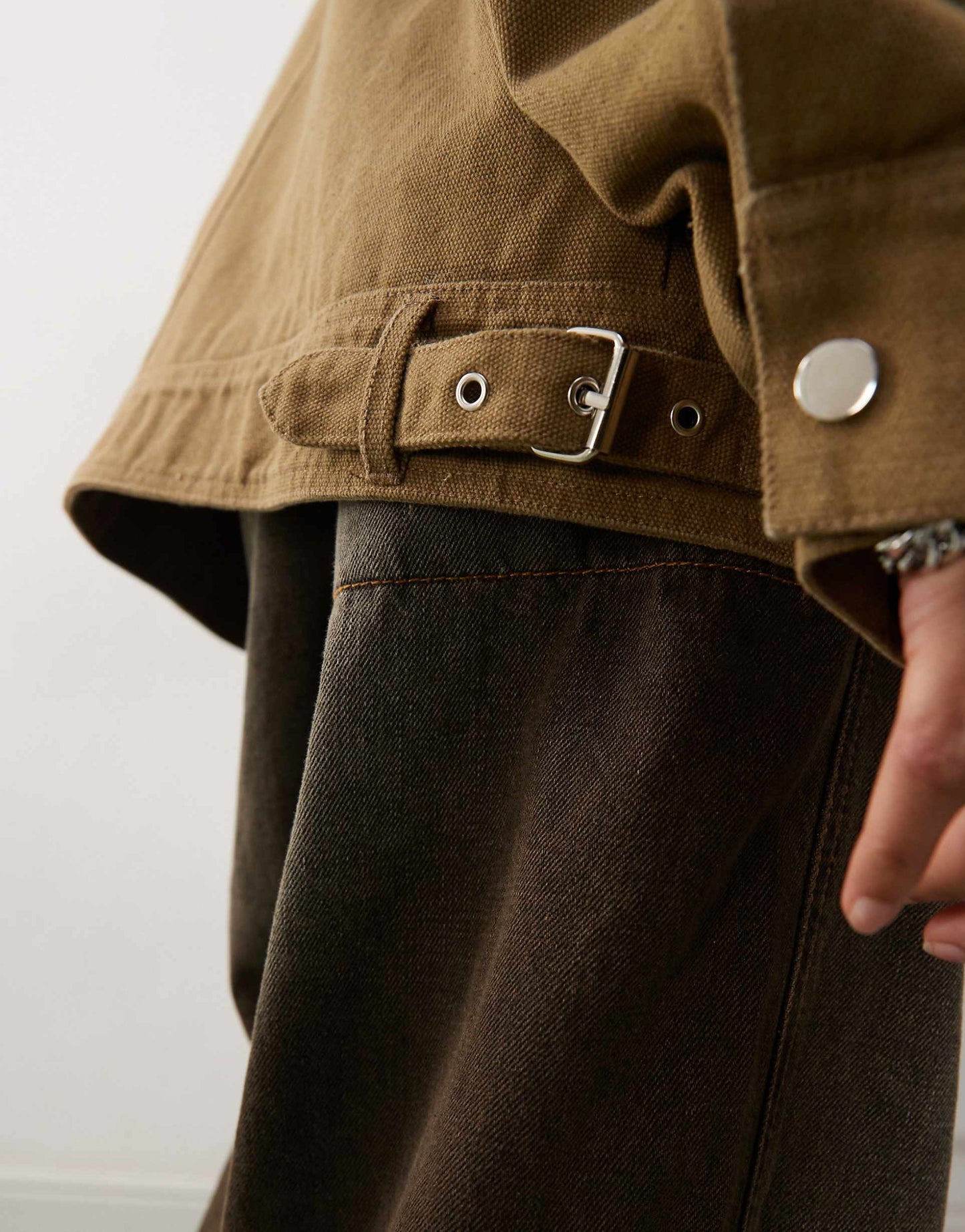 Contrast Corduroy Collar Canvas Barn Jacket