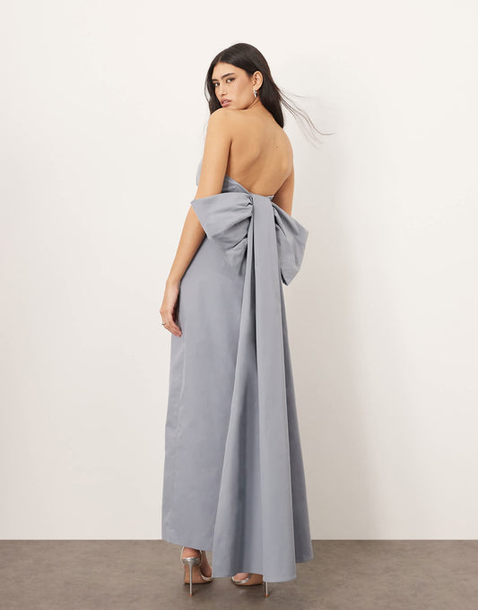 Bandeau Maxi Dress With Large Bow