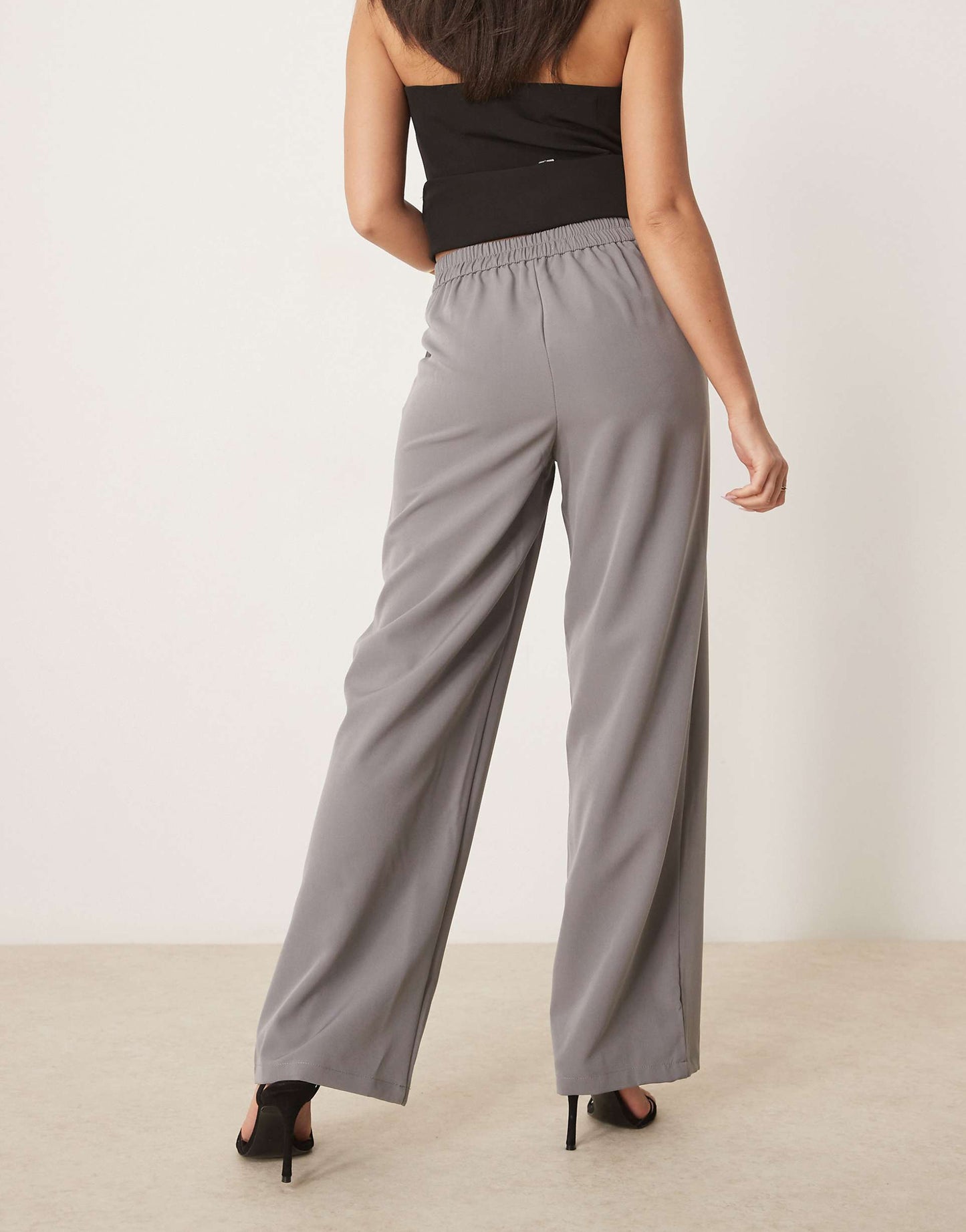 Asymmetric Button Wide Leg Trousers