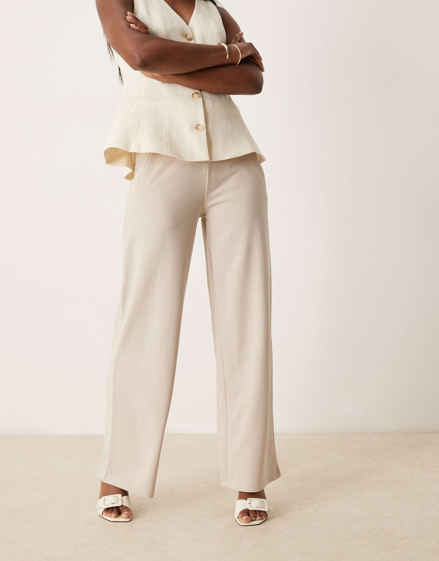 Wide Leg Tailored Trousers