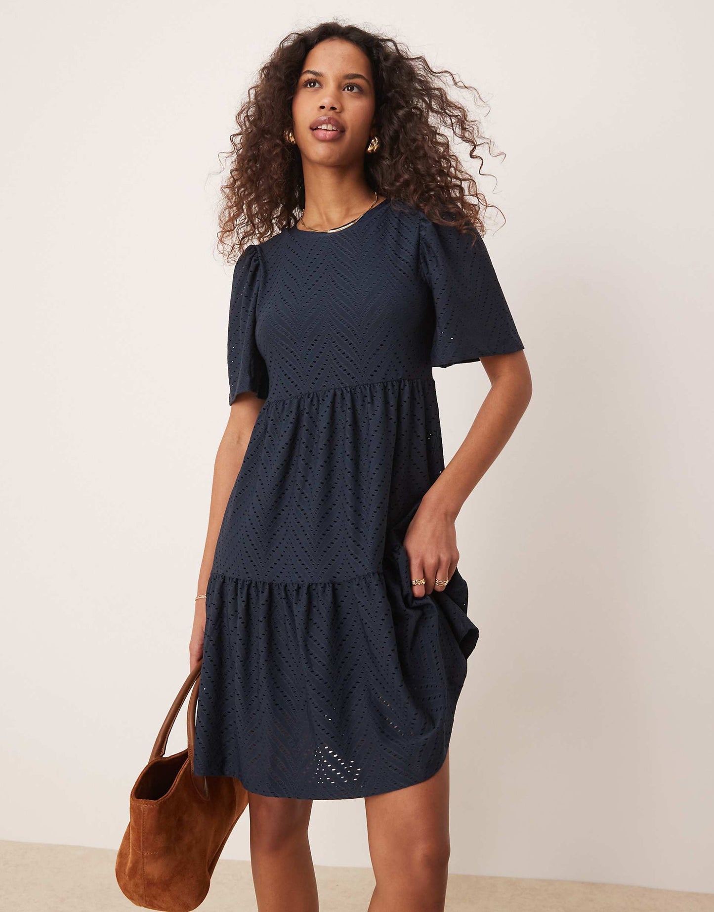 Tiered Broderie Mini Dress