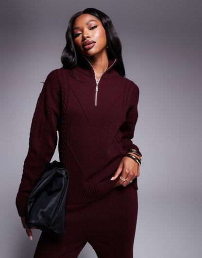 Cable Knit Half Zip Jumper Co-Ord