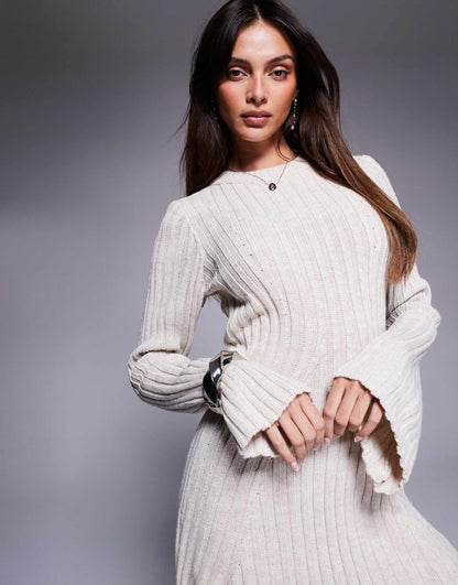 Knitted Rib Mini Jumper Dress