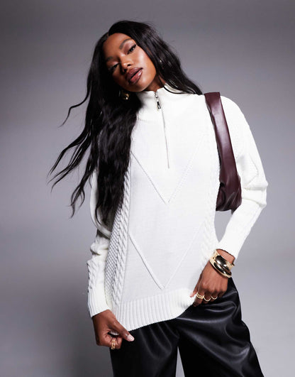 Cable Knit Half Zip Jumper