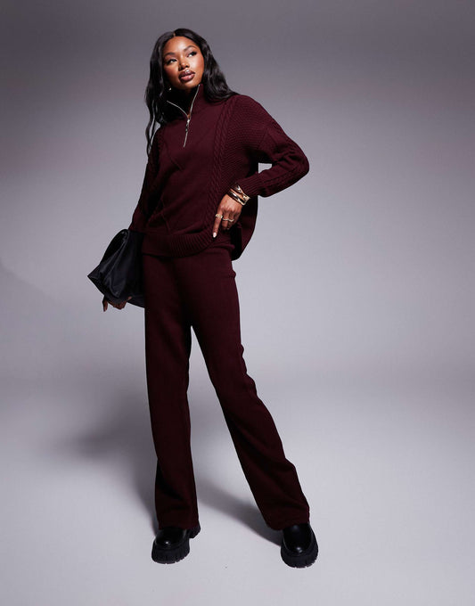 Knitted Wide Leg Trouser Co-Ord