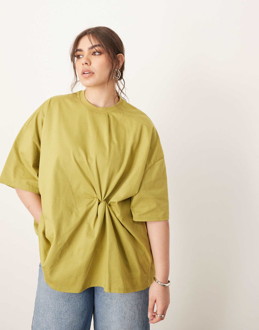 Curve Jersey Knot Detail T-Shirt