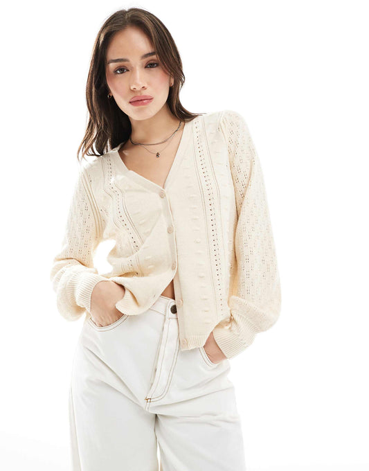 Textured Pointelle Cardigan