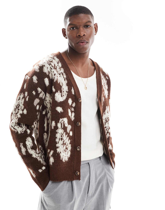 Graphic Knitted Cardigan